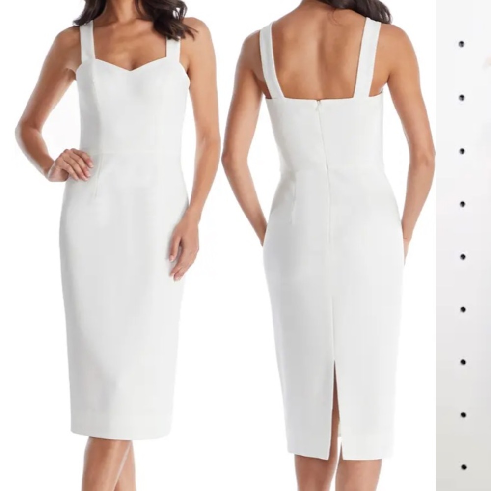 Dress the Population Nicole Midi Dress in Off White